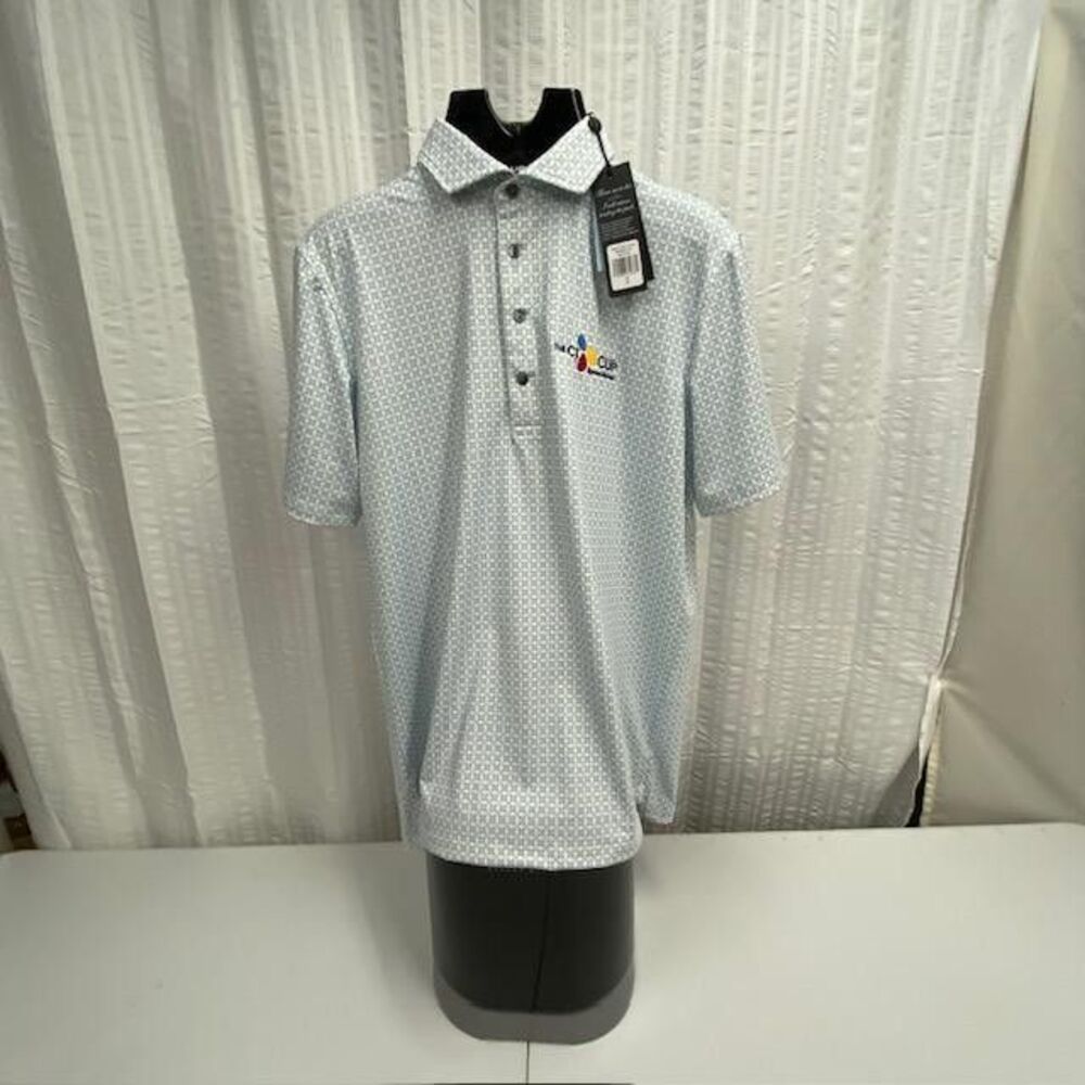 Greyson Ghost Thistle Polo Mens M CJ Cup Byron Nelson Golf Wolf Blue NWT(469-4.5